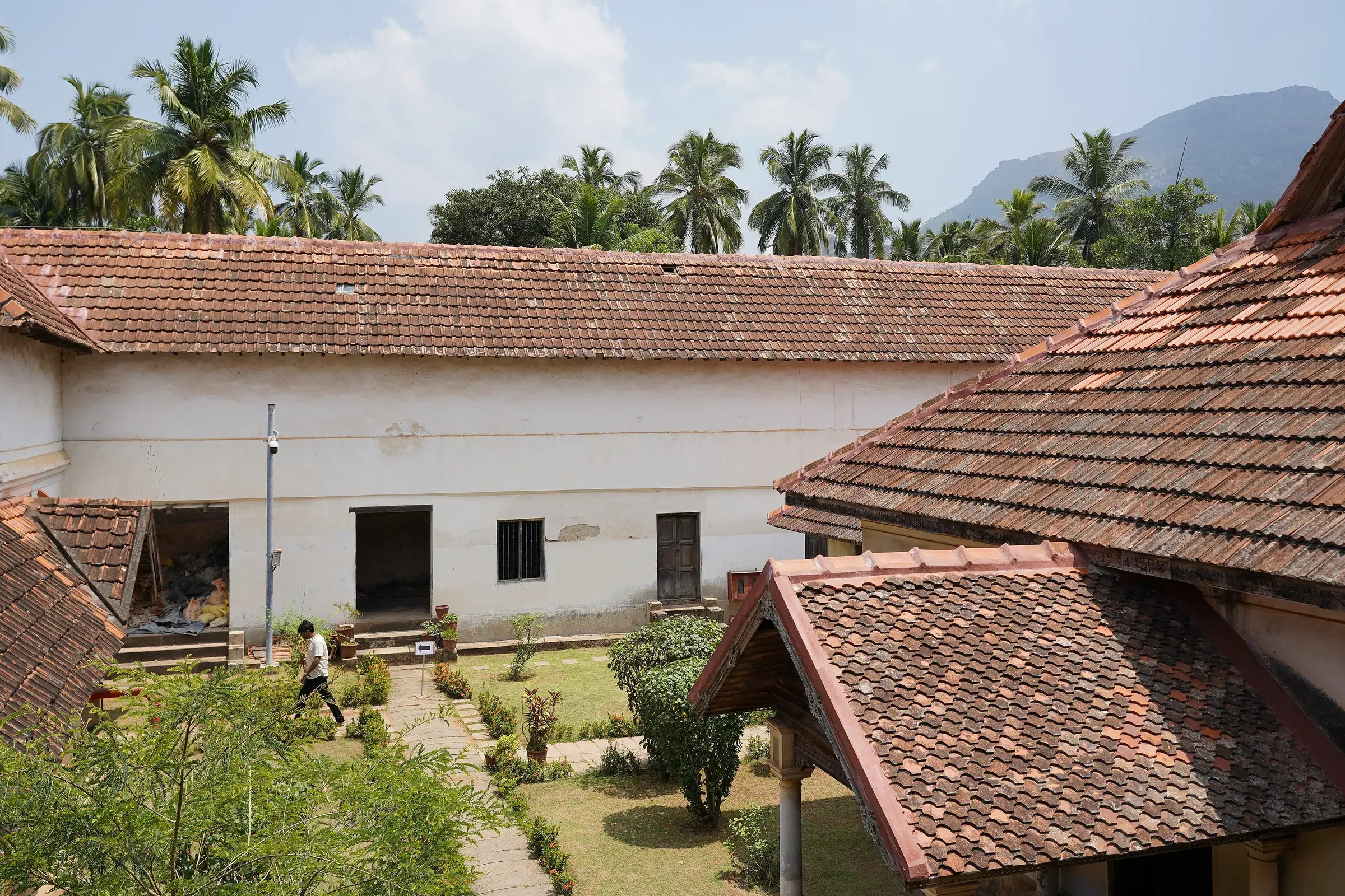 The wooden interior courtyard of Padmanabhapuram Palace